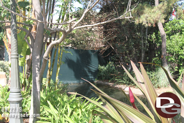 Fencing up around some of the area near the Adventureland bridge.