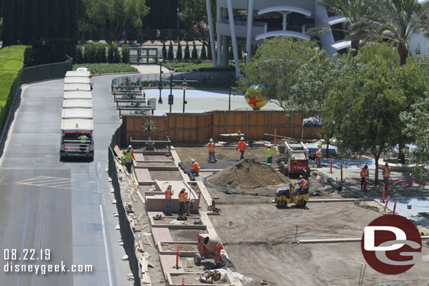 On the far side they are preparing to install the pavers.