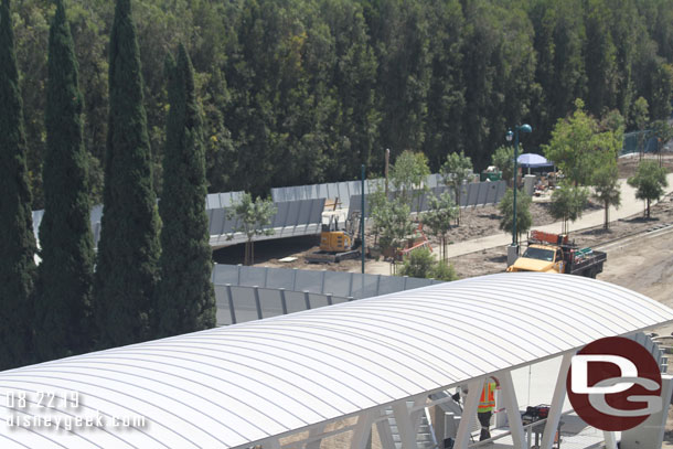 More trees and lamp posts are in on the walkway to Downtown Disney.