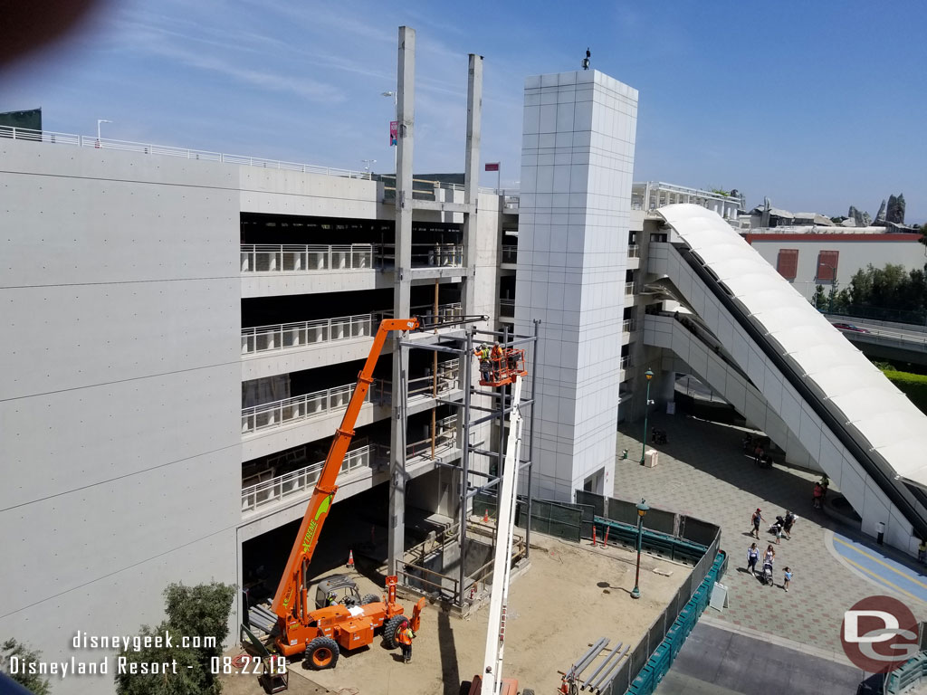 A view of the new elevator shaft taking shape.