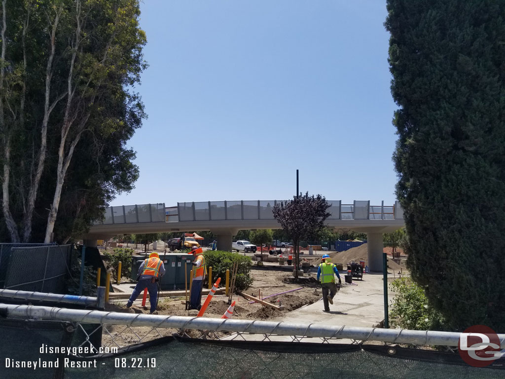 Crossed Magic Way, work on the pathway from the intersection of Magic Way and Disneyland Drive.