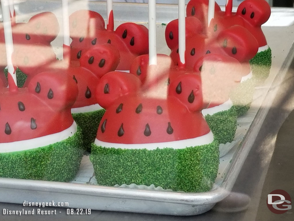 Watermelon candy apples.