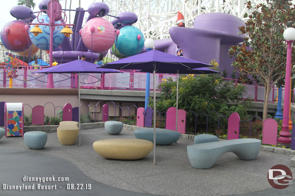 Walking back past the Emotional Whirlwind.  Umbrellas have been added to the seating area since my visit a few weeks ago.