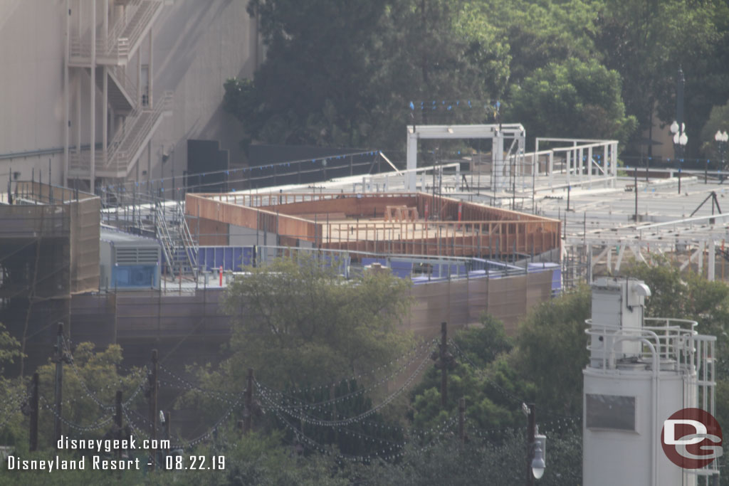 Here you can see the restroom building (the wood) and beyond it the new dining location taking shape.