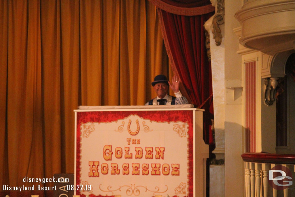 Stopped by the Golden Horseshoe and had a nearly private concert due to the low crowd this morning.