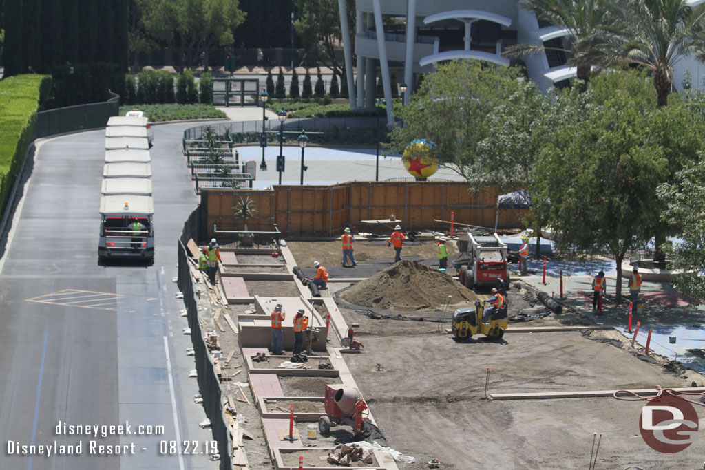 On the far side they are preparing to install the pavers.