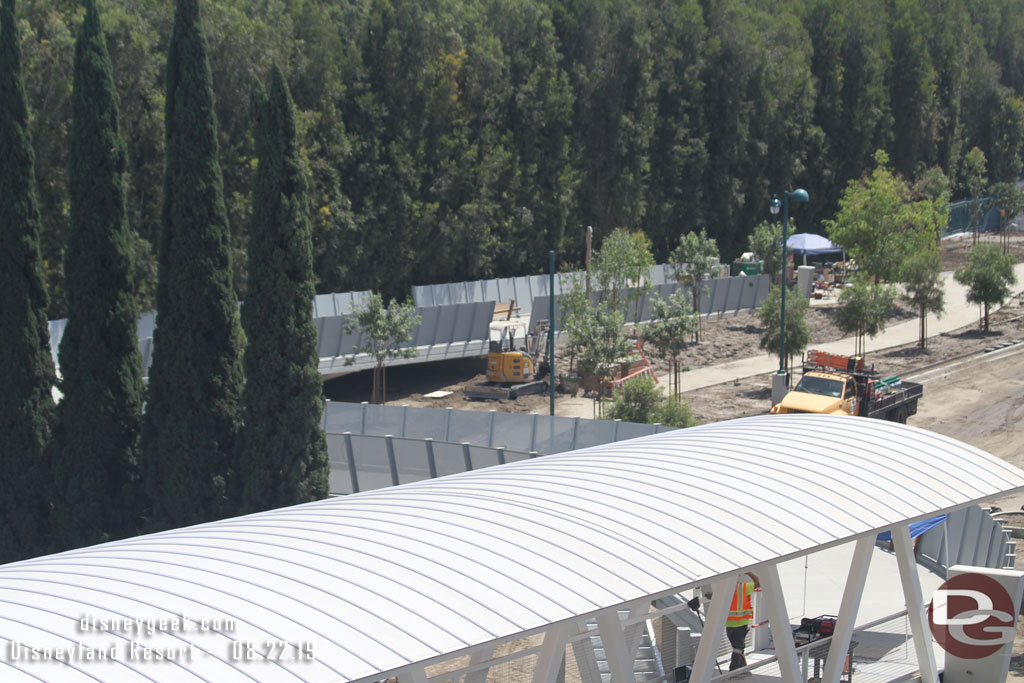 More trees and lamp posts are in on the walkway to Downtown Disney.