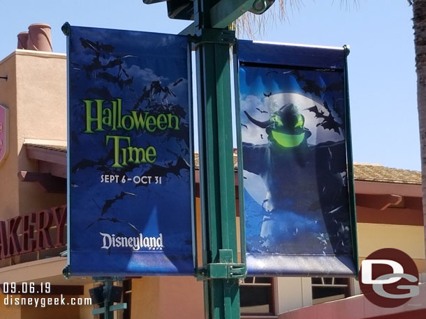 Halloween time banners in Downtown Disney