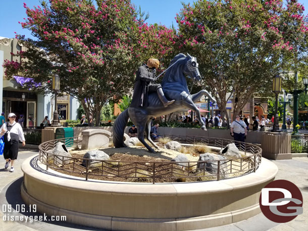 Headless Horseman statue has returned to Buena Vista Street for Halloween