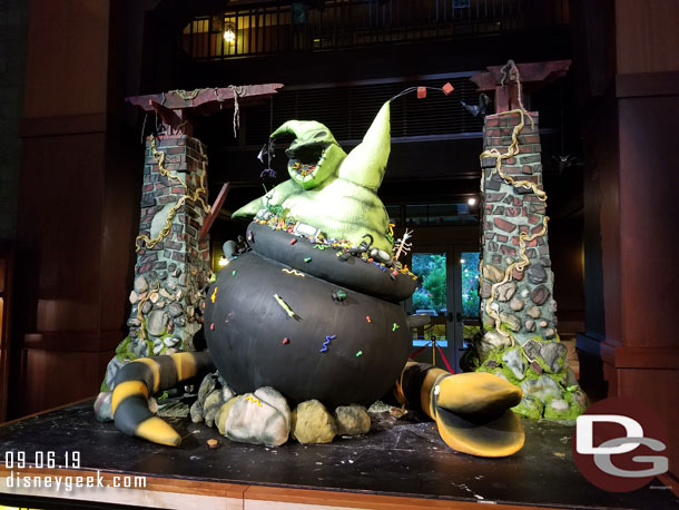 Disney's Grand Californian Hotel lobby once again has a large Halloween display created by the pastry team.