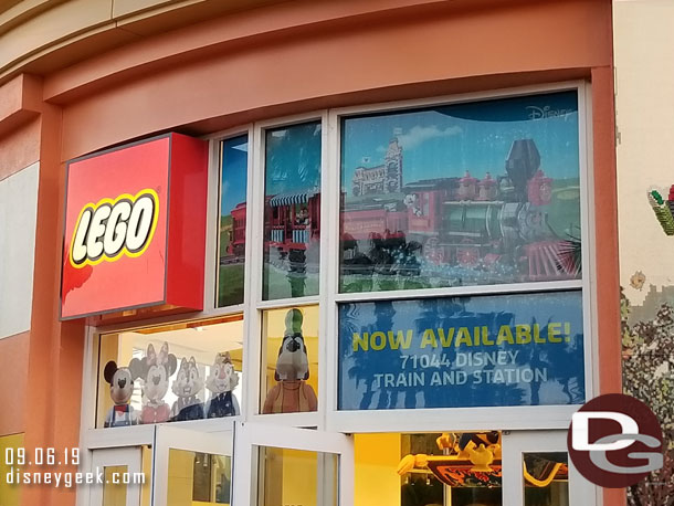 An advertisement for the Disney LEGO train on the LEGO store.