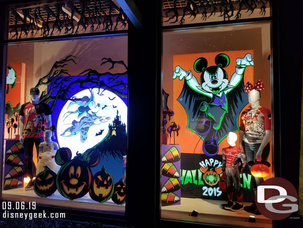 Halloween Time window displays at World of Disney in Downtown Disney.