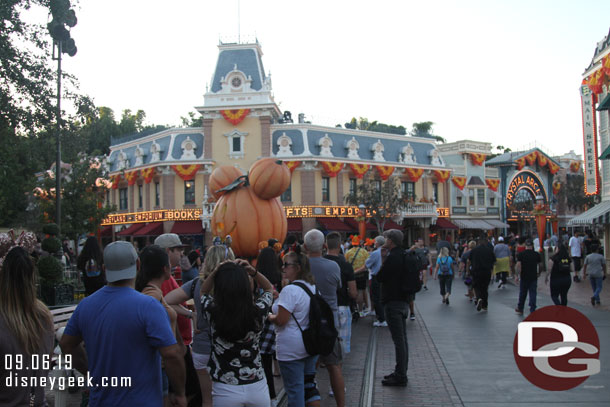 This was the end of the line to have your photo taken in front of the Mickey pumpkin.