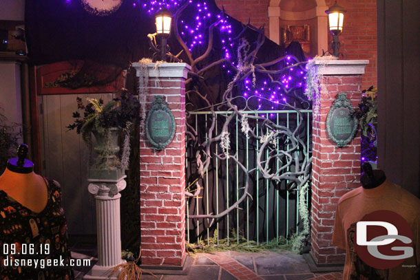 The photo backdrop for Jack Skellington in New Orleans Square