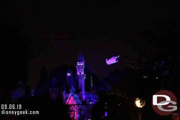 Zero flying by Sleeping Beauty Castle.