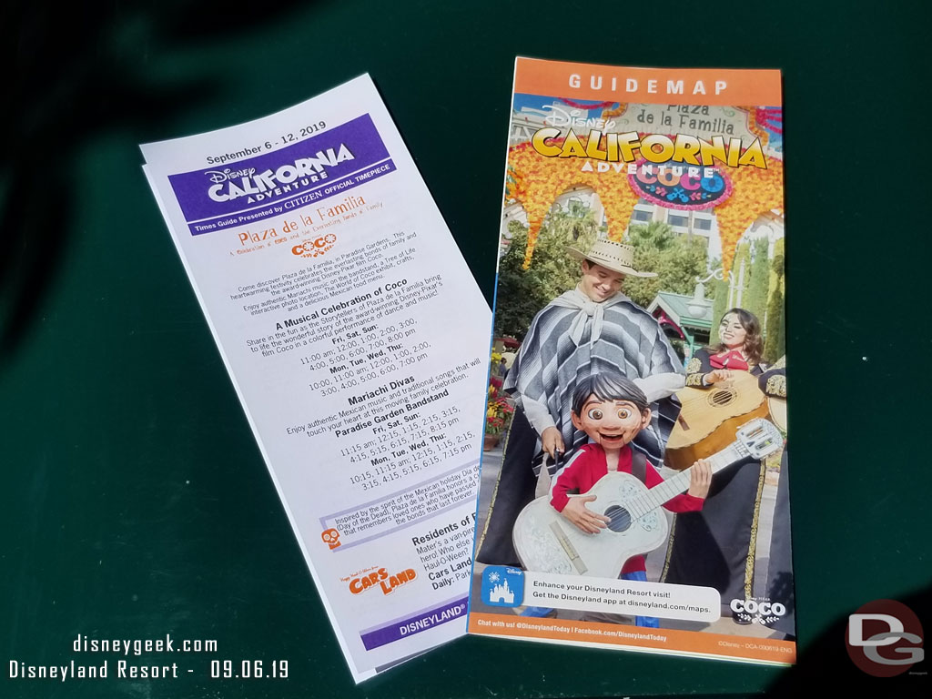 Halloween Time park map and times guide for DCA.