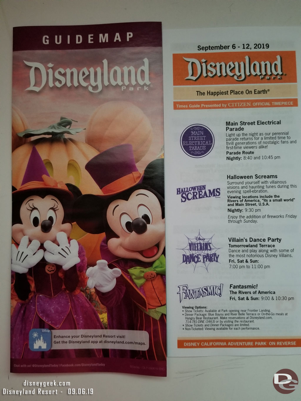 Disneyland Halloween Time Park Map & Times Guide