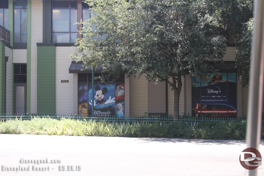 D23 Expo advertisement is still up at the tram stop.