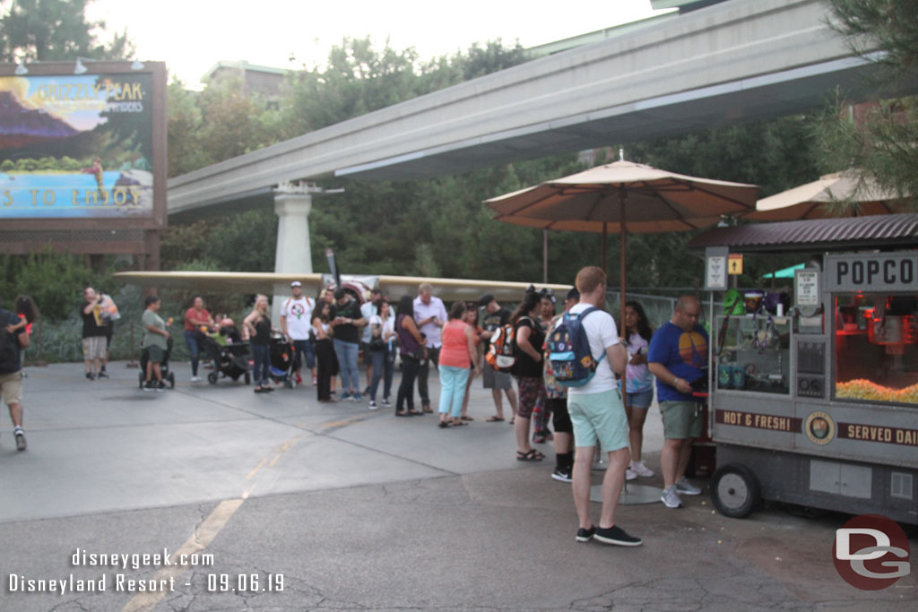 The line in Grizzly Peak Airfield for popcorn buckets.