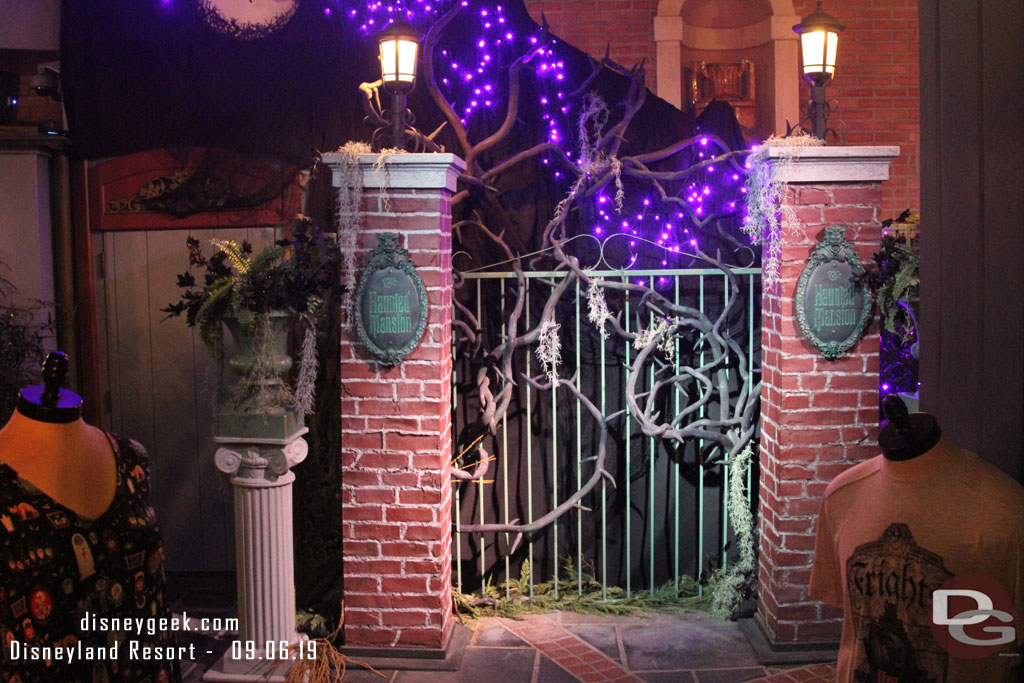 The photo backdrop for Jack Skellington in New Orleans Square