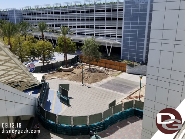 The area that is left to work on in front of the elevators.  The concrete is the old temporary walkway.  Assuming this will be redone to match.