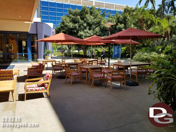 Due to the heat (it was in the 90s) no one sitting outside this afternoon.