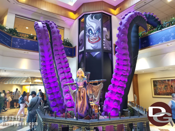 The lobby features Ursula for Halloween Time this year.