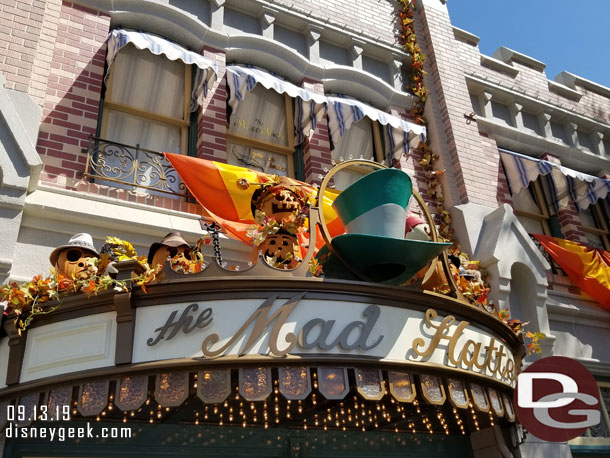 Some of the pumpkins above the Mad Hatter entrance.