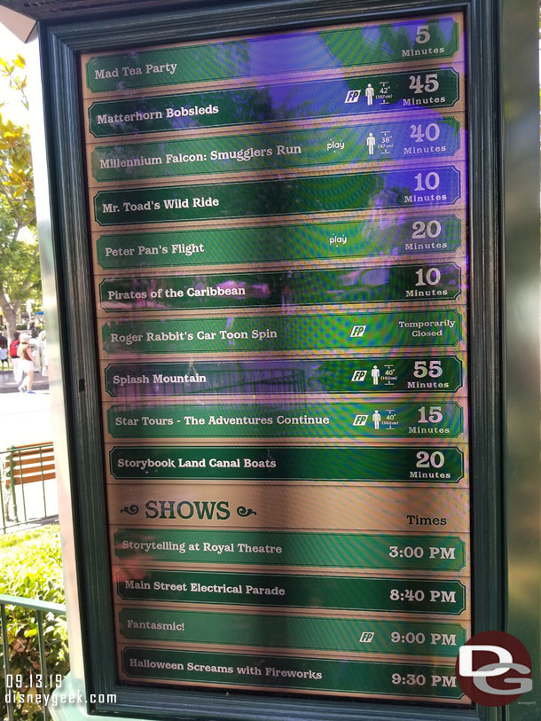 More Disneyland wait times at 2:27pm