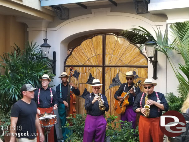 Royal Street Bachelors performing in New Orleans Square.