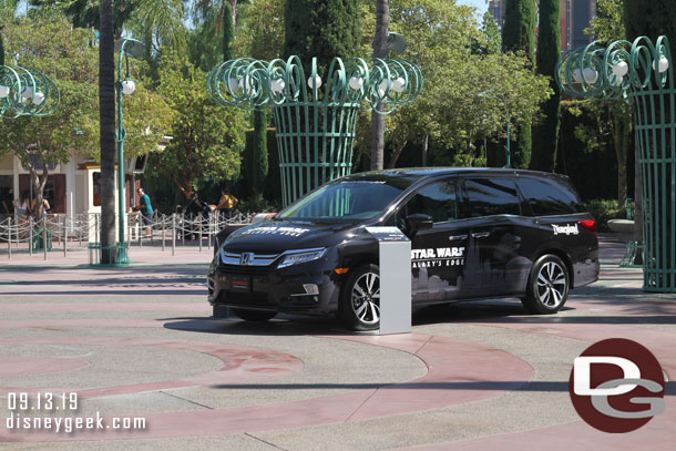 A Star Wars: Galaxy's Edge Honda parking near the Ticket Booth queue.