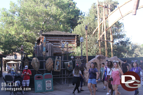 Walls still up on the Adventureland bridge.