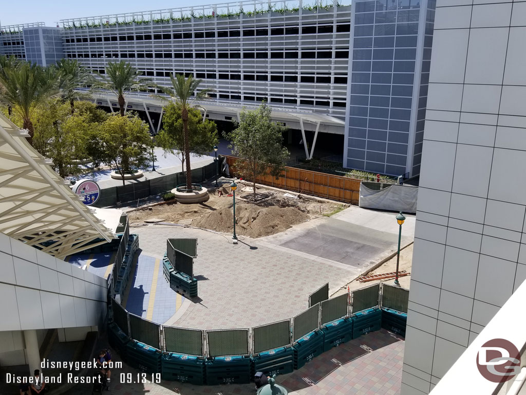 The area that is left to work on in front of the elevators.  The concrete is the old temporary walkway.  Assuming this will be redone to match.