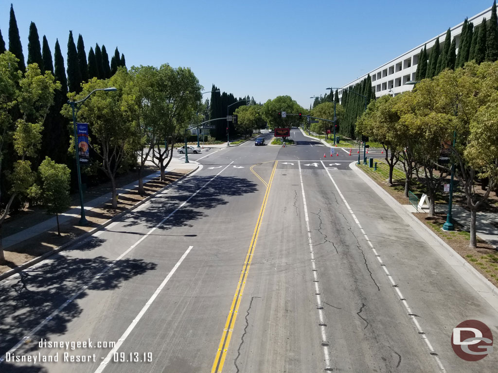 Looking the other way toward the parking entrances.