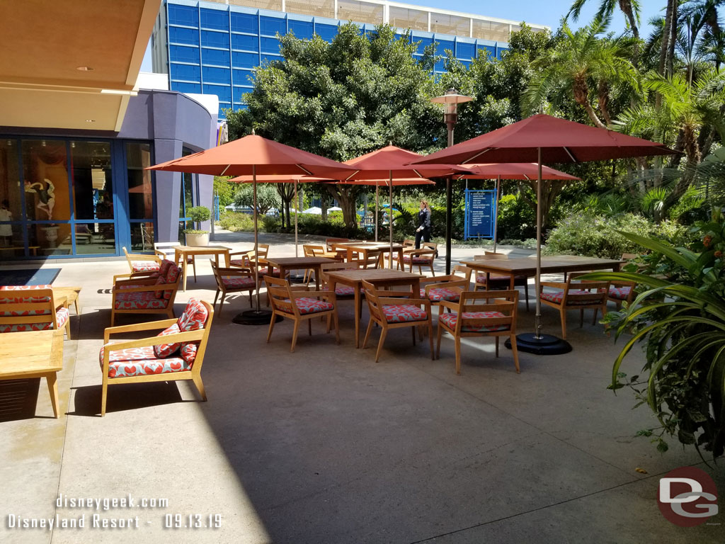 Due to the heat (it was in the 90s) no one sitting outside this afternoon.