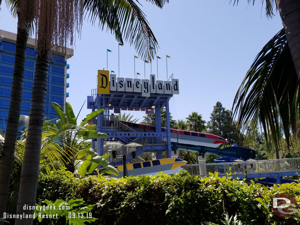 The Disneyland Hotel Monorail slides.