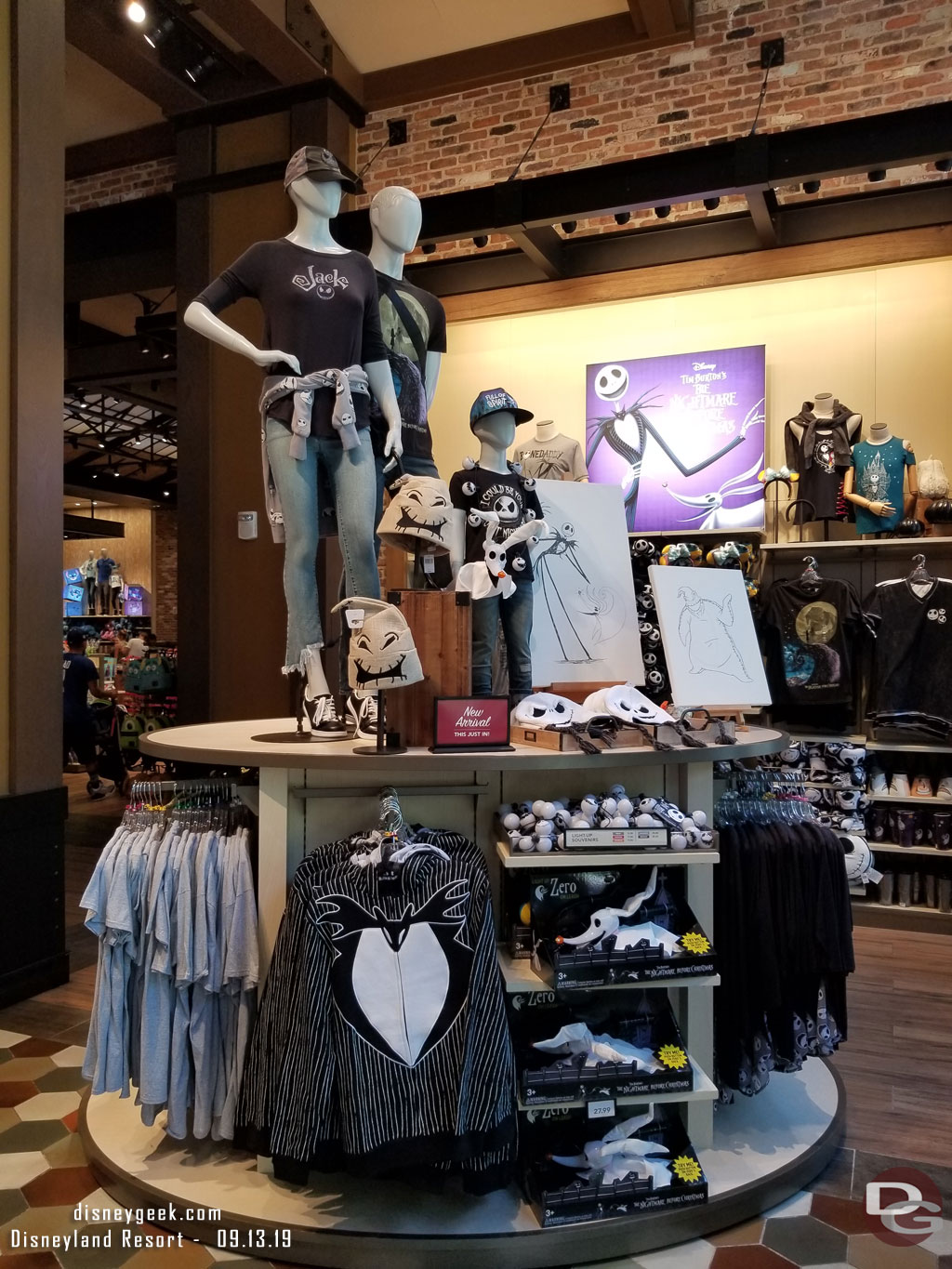 Nightmare Before Christmas merchandise in the center of World of Disney.