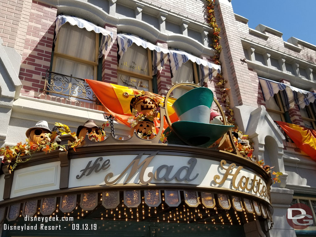 Some of the pumpkins above the Mad Hatter entrance.