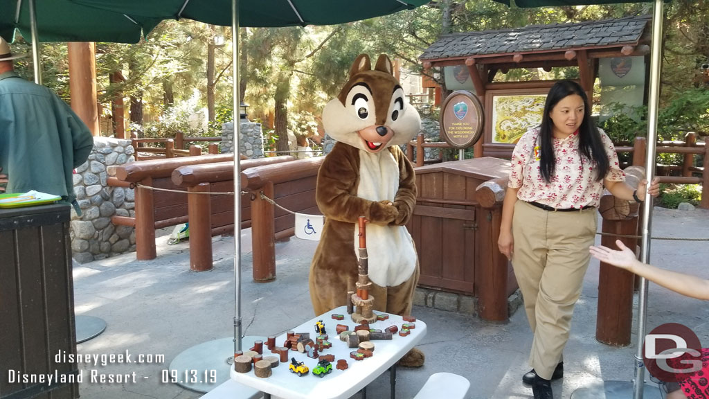 Chip was out front meeting guests and building a tower out of blocks.