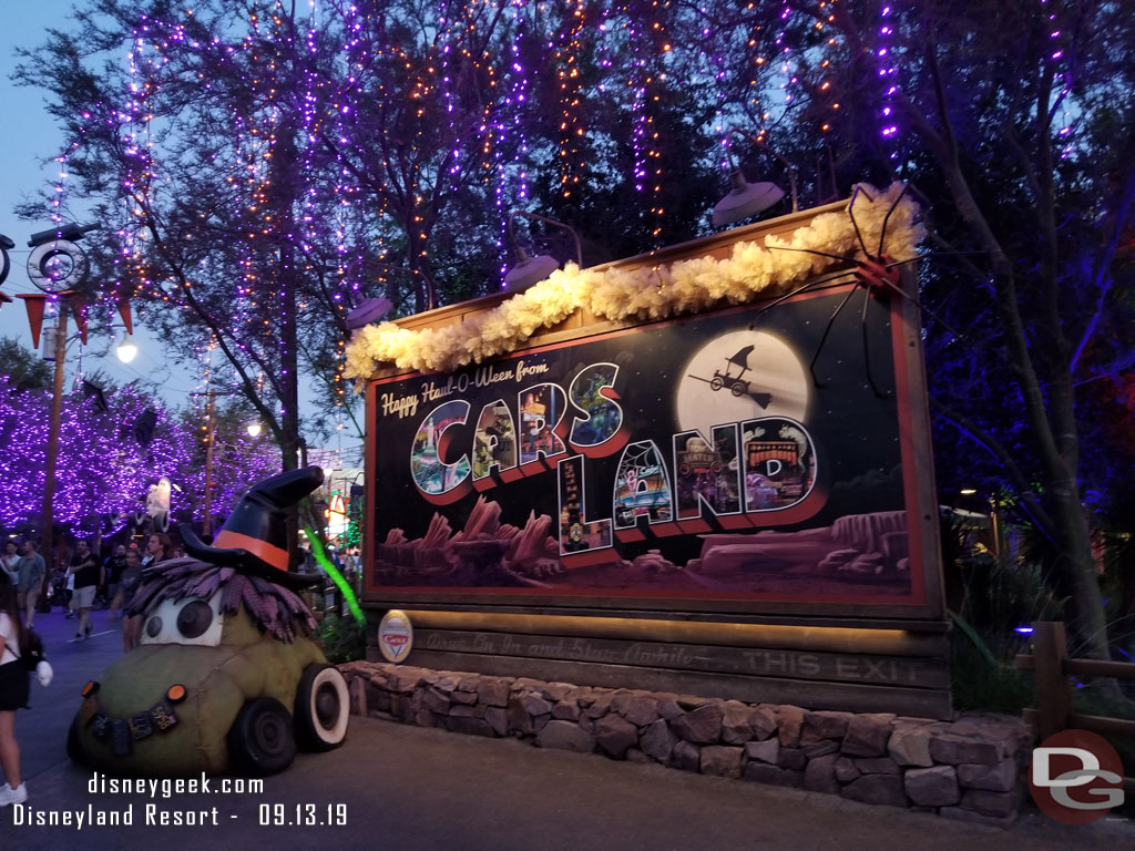 Made my way to  Cars Land to check out Haul-O-Ween after dark this year.