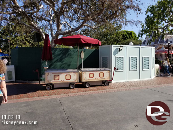 Walls now encircle almost all the planters and walkways on the east (right/Tomorrowland) side of the hub.  