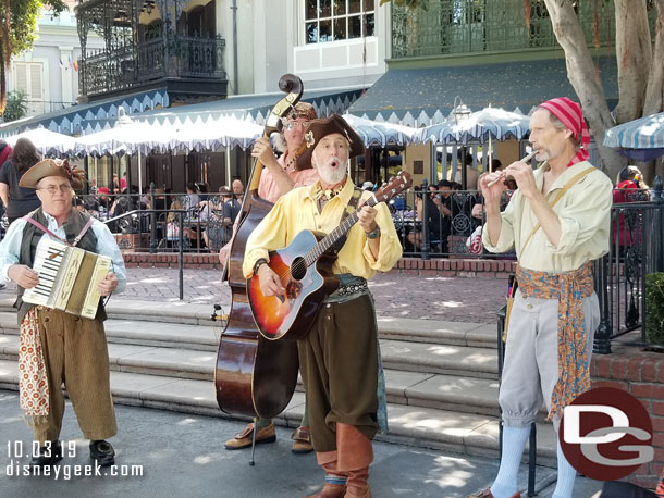 The Bootstrappers performing in New Orleans Square.