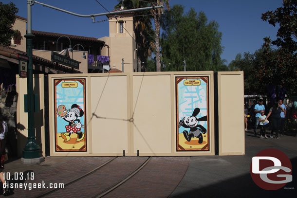 No real visible signs progress with the Red Car work  on Buena Vista Street.