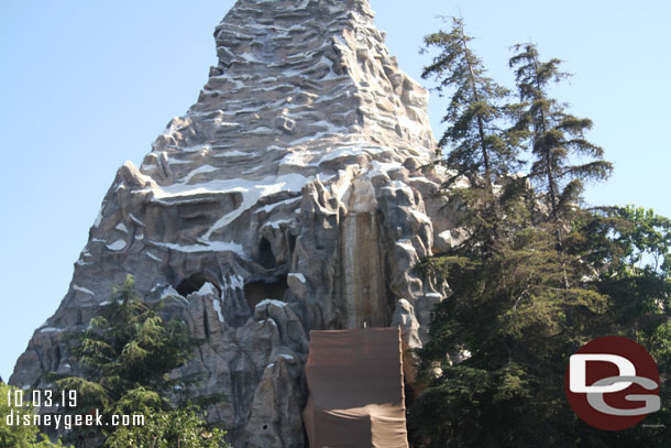 Work continues on the Matterhorn with one side still closed while they repair the facade.