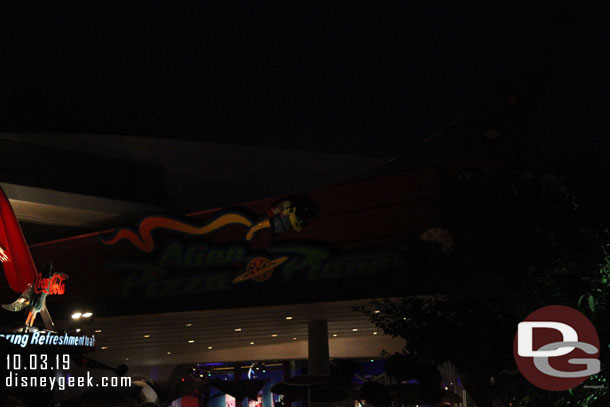 No lights on the Pizza Planet sign this evening.