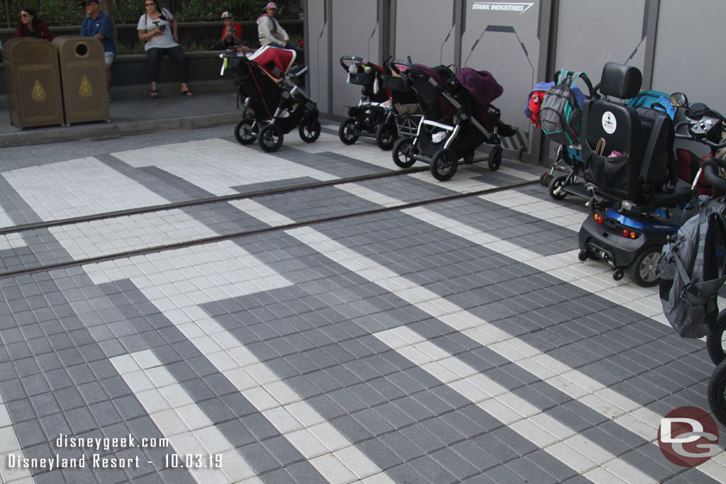 The pavement in the area has been replaced with this brickwork design.