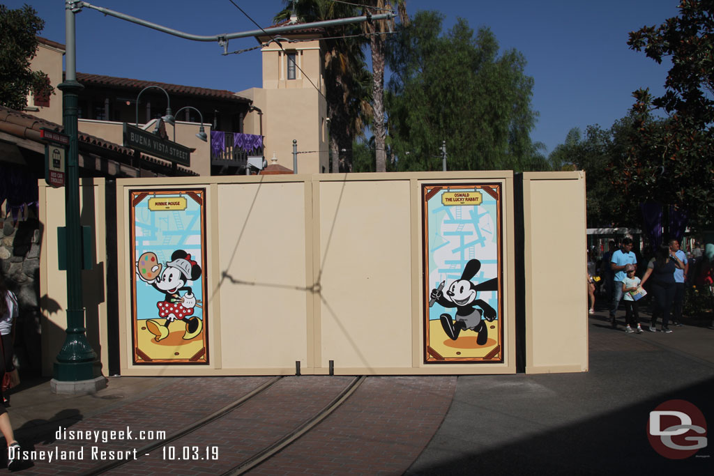 No real visible signs progress with the Red Car work  on Buena Vista Street.