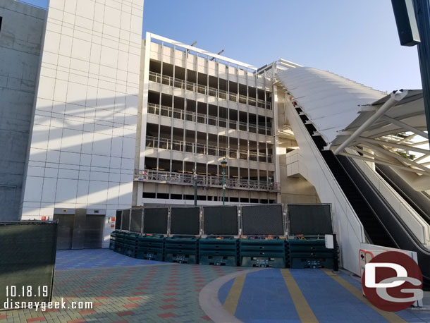 A ground level view of the work above the restrooms.