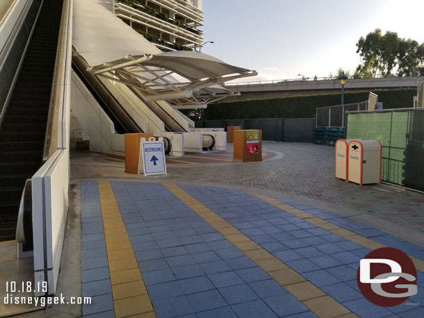 Temporary signs are still up for the escalators.