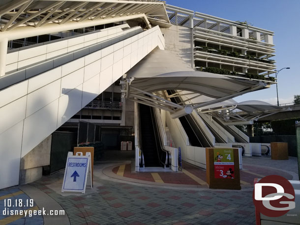 A narrow corridor to reach the restrooms between the fences right now.